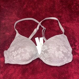 Victoria's Secret Lace Underwire Bra - Soft Gray